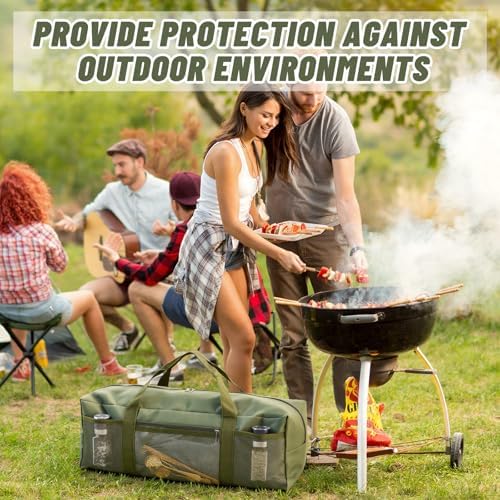 Amylove 24" Grill Tool Storage Bag, Waterproof BBQ Utensil Organizer, Green - Image 5