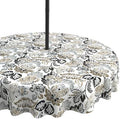 LVTXIII Round Outdoor Tablecloth with Umbrella Hole and Zipper, Water-Repellent 60 Inch Patio Table Cover for Bistro, Garden, Patio & Picnic, Dailey Tan by LVTXIII
