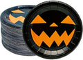 50Pcs Halloween Party Supplies Halloween Paper Plate 7Inch Pumpkin Plates Fall Pumpkin Monster Paper Plates for Haunted House Themed Black Orange Fall Birthday Party Decorations (Black) by HSPAIDYP