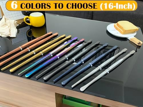JETKONG 2 Pcs 16-Inch Heavy Duty Cooking Tweezers Extra Large Stainless Steel Food Tweezers Gaint Kitchen Tweezer Tongs (Gold) - Image 5