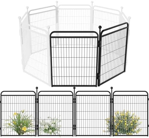 Gardner Pet Dog Playpens, 32" H 2 Add-on Panels for Small/Medium/Large Dogs, Foldable Pet Play Yard Gate Extensions, Pet Playpen, Anti-Rust, Quick Install, Black by GardnerPet