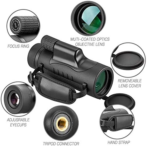 Monocular Telescope High Power 8x42 Monoculars Scope Compact Waterproof Fogproof Shockproof with Hand Strap for Adults Kids Bird Watching Hunting Camping Hiking Travling Wildlife Secenery - Image 2