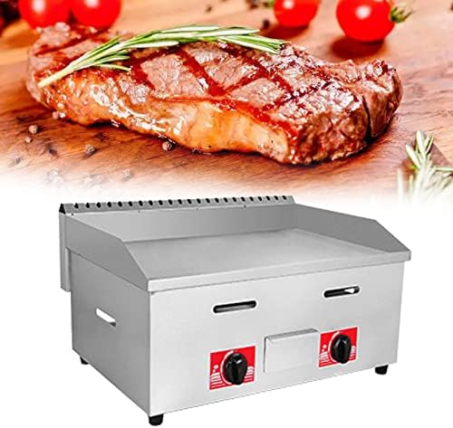 Gas Griddle Lpg Commercial Stainless Steel Heavy Duty Restaurant Outdoor Griddle Gas Baking Plate Burger Grill Large Non-Stick Burners Flat Hot Plate and Can Cook (718) by Unknown