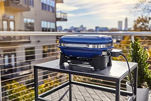 Weber Lumin Compact Outdoor Electric Barbecue Grill, Blue - Great Small Spaces such as Patios, Balconies, and Decks, Portable and Convenient - Image 2