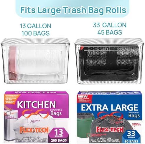 Vtopmart 1 Pack Clear Trash Bag Holder, Stackable Garbage Bag Dispenser - Image 3