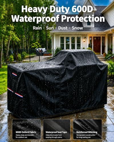 110 Inch Island Grill Cover - Extra Large Outdoor BBQ Island - 600D - Image 5