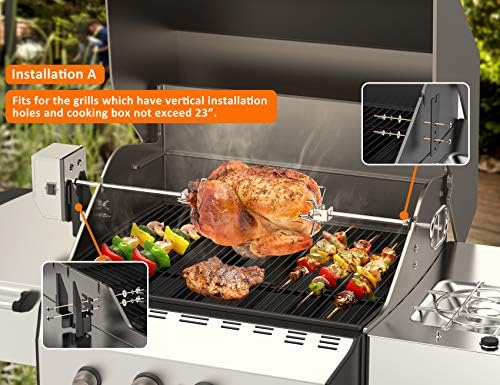 onlyfire Stainless Steel Grill Rotisserie Kit for Most Gas Grills - Image 3