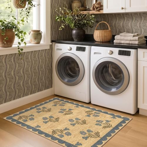 3x4 Floral Entry Rug - Indoor Outdoor Mats for Front Door Non-Slip - Image 6