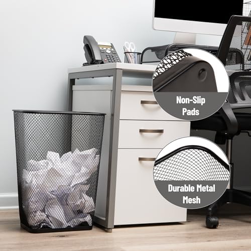 Mind Reader Executive Waste Paper Bins, 10 Gallon, Black, Set of 2 - Image 4