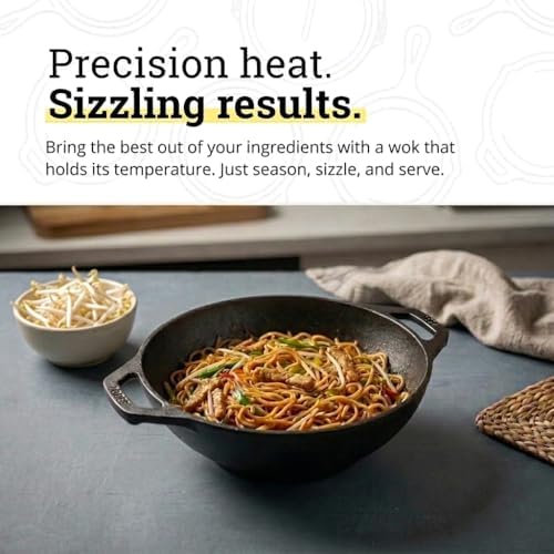 Lodge Pre-Seasoned Cast Iron Stir Fry Mini Wok, PFAS-Free, 9 Inches - Image 6