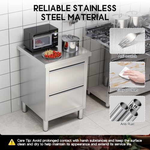 SPECRAFT 24x24 Inch Stainless Steel Cabinet Prep Table - Image 4