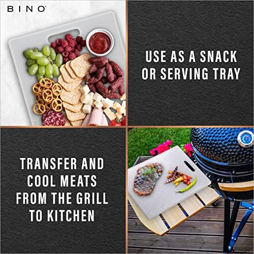 BINO Cutting Board - 3-Piece Chopping Boards | BPA-Free Plastic, Durable, Multipurpose, Dual-Sided, Dishwasher Safe, Easy to Clean | Charcuterie Accessories | Home & Kitchen Utensils Frosted Granite - Image 7