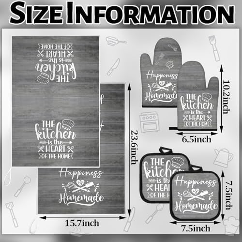 Sratte 6 Pcs Kitchen Decor Accessories Set, Kitchen, Dark Gray Wood - Image 4