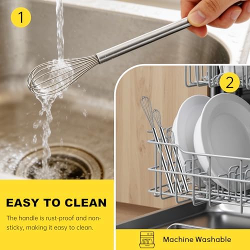 NileHome Mini Whisks Stainless Steel Whisk Set 7" 9" 11"-Kitchen Small Wisk - Image 7