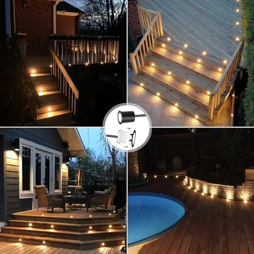 Warm White Recessed LED Deck Light, RNEHON 12V Low Voltage Step Lights with Protecting Shell, Φ1.18 Landscape Lights Outdoor for Garden,Yard Steps,Stair,Patio,Floor,Kitchen Decoration - Image 2