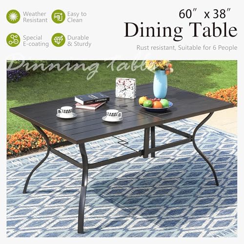 Sophia & William Patio Dining Set for 6 w/Swivel Textilene Chairs, Grey - Image 6
