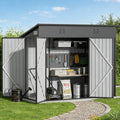 COMHOMA Shed Outdoor Storage Shed Metal,Lockable Doors Tool Sheds with Sloping Roof,Steel Garden Shed with Air Vent for Backyard,Patio,Lawn,Poolside(Gray,7'*3') by ComHoma