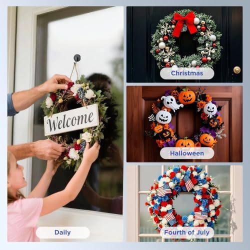 OUTXE Wreath Hanger for Front Door, Upgraded Suction Cup Reef Hook - Image 6