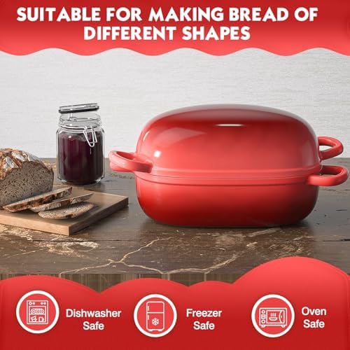 Dutch Oven 9x6 Inch, 2.5QT Cast Iron Bread Pans for Bread Baking - Image 5