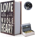 Decorative Book Safe Lock Box, Vintage Diversion Hidden Safe Faux Book Box by FOWSEEK