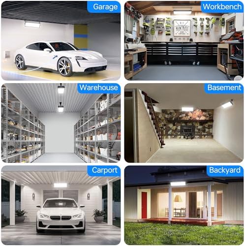 YQNLIFA 150W LED Shop Light, 18000LM 6000K Waterproof Garage Lights, 2 Pack - Image 7