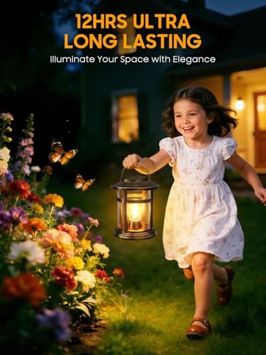 Solar Lantern Outdoor Waterproof, 6 Pack Bright Hanging Solar Lights for Outside Decorative, Upgraded Solar Powered Lanterns LED Lighting for Garden Patio Porch Decor Gifts (Antique Copper) - Image 5