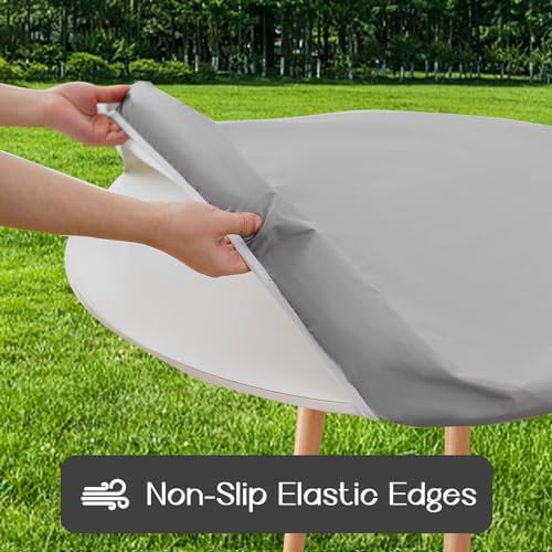 Romanstile Round Fitted Vinyl Tablecloth with Elastic Edge 100% Waterproof - Image 2