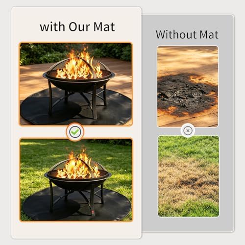 SheeChung Fire Pit Mat Round 48'' for Solo Stove Yukon,Fireproof Grill Mat - Image 6