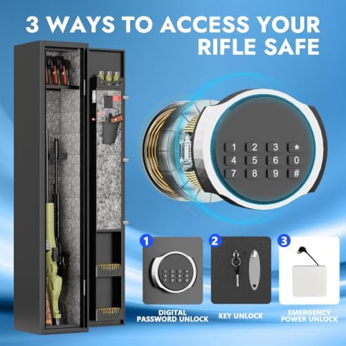 KAER 2-3 Long Gun Safe for Rifles and Pistols,Assembled Rifle Safe for Home - Image 4