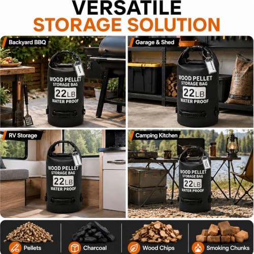Wood Pellet Storage Containers 2 Pack 22LB Waterproof Pellet Storage Bag - Image 6