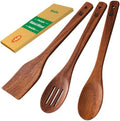 Riveira Walnut Wooden Spoons for Cooking Set of 3 – Natural Walnut Wooden Cooking Utensils, Spatula, Spoon - Premium Quality Utensil Set for Non-Toxic Cooking by Riveira