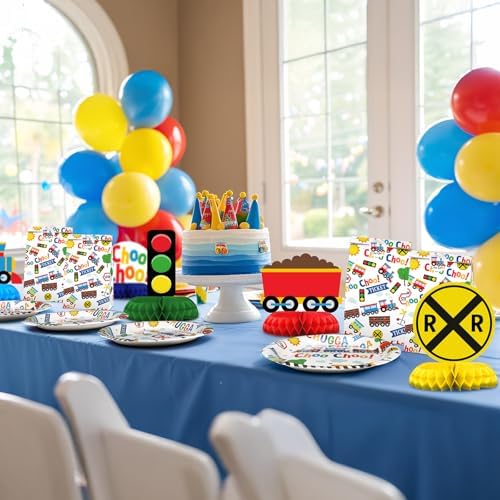 Train Party Decorations - Train Party Plates and Napkins for Kids Birthday Party, Serves 20 Guests - Image 5
