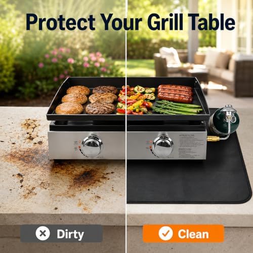 FLASLD Fireproof & Waterproof Under Blackstone Griddle BBQ Mat, Heat Resistant Grill Mats for Outdoor Grill to Protect Your Prep Table and Outdoor Grill Table - Black (Black, 24 x 31in) - Image 5