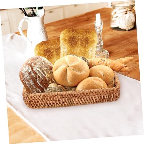 MAGICLULU Woven Rattan Storage Basket for Fruits Bread Lightweight Portable Picnic Weave Organizer for Snacks Design with No Burrs for Events Home Decor - Image 4