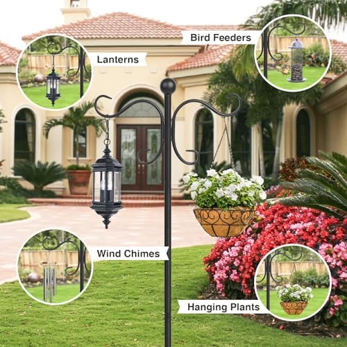 AOMGD 76 Inch Adjustable Double Shepherds Hooks for Outdoor - Image 5