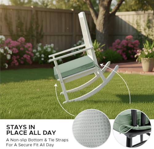 Outdoor Chair Cushions, Set of 4, 20 x 20 Inch, Sage Green - Image 5