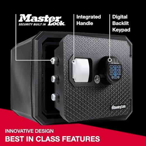 SentrySafe Fireproof and Waterproof Large Safe with Digital Keypad, Override Key, and Adjustable Shelf for Home, Dorm, or Office, 0.81 Cubic Feet, FPW082HSB - Image 2