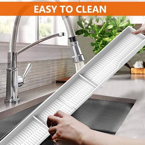 AWOKE Stove Top Shelf 30 Inch - Silicone Material Magnetic Shelf for The Stove - 3 Functional Partitions Kitchen Spice Rack Organizer - White - Image 6