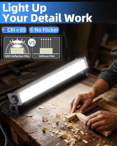40W Shop Light Plug in 5400LM with Switch+ 6.6FT Cord, for Garage Workbench - Image 3