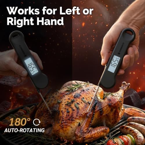 0.5 Sec Instant Read Meat Thermometer Digital for Outdoor Fryer, Black - Image 5