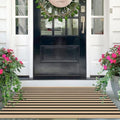 IOHOUZE 2.3x3.6 Striped Outdoor Door Mat, Washable Porch Rug, Tan Black by iOhouze