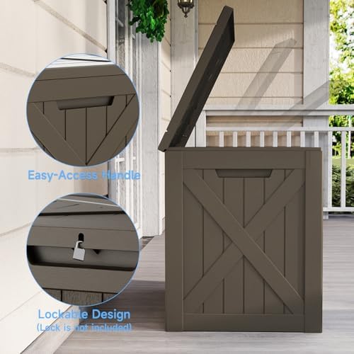 40 Gallon Outdoor Storage Box Waterproof, UV Resistant Resin Deck Box for Patio Furniture, Outside Storage Box for Garden Tools, Patio Cushions, Grey - Image 4