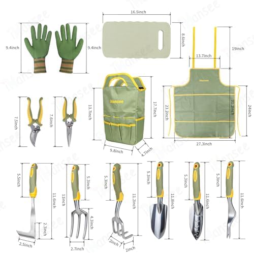 Green Garden Tools Set 12-Piece, Gardening Gifts for Women Men - Image 2