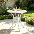 30.31" Outdoor Patio Dining Table, Cast Aluminum Bistro Table, Patio Furniture Set with 2.36" Umbrella Hole for Balcony Lawn Garden Backyard by PATIO-IN