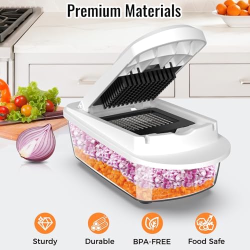 12-Blade Cook Tool & Gadget Sets, Egg Slicer Chopper Grater Set, White - Image 3