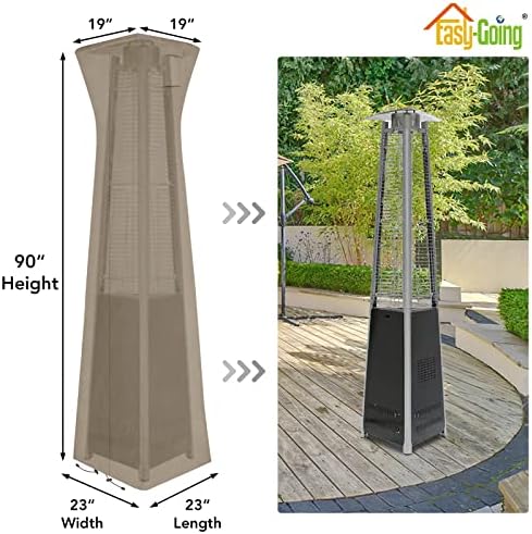 Easy-Going Pyramid Torch Patio Heater Cover, 90"H x 23"L x 23"W, Camel - Image 2