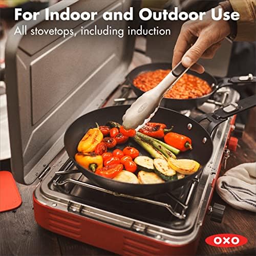 OXO Outdoor Pre-Seasoned Carbon Steel 8" Frying Pan Skillet, Detachable Handle for Easy Storage, Indoor Use, Nonstick with Use, Induction Suitable, Oven & Broiler Safe,Browning, Grill,Sear,Saute,Black - Image 3