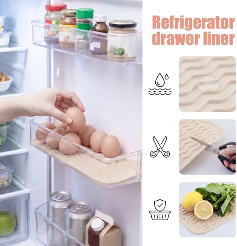 MicoYang Silicone Dish Drying Mat for Multiple Usage,Easy clean,Eco-friendly,Heat-resistant Silicone Mat for Kitchen Counter or Sink,Refrigerator or Drawer Liner Tapioca S 12 inches x 6 inches - Image 5