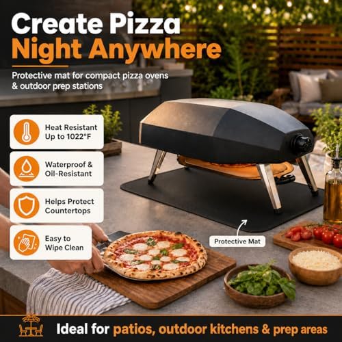 FLASLD Fireproof & Waterproof Under Blackstone Griddle BBQ Mat, Heat Resistant Grill Mats for Outdoor Grill to Protect Your Prep Table and Outdoor Grill Table (Black,24 x 36in) - Image 4