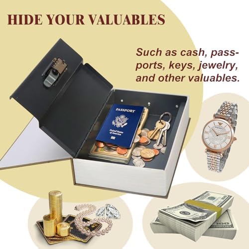 Decorative Book Safe Lock Box, Vintage Diversion Hidden Safe Faux Book Box - Image 3